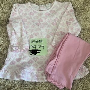 Kissy Kissy Pink Heart Print Girls Set